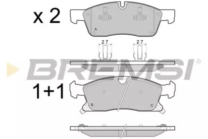 Комплект тормозных колодок BREMSI BP3460