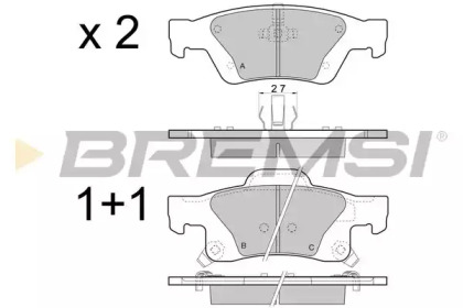 Комплект тормозных колодок BREMSI BP3461