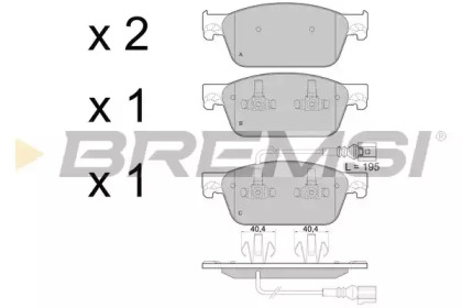 Комплект тормозных колодок BREMSI BP3478