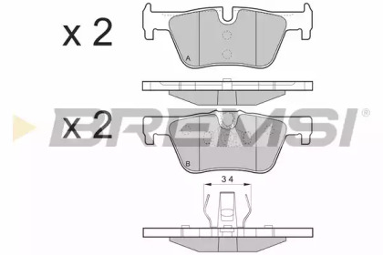 Комплект тормозных колодок BREMSI BP3494