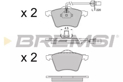 Комплект тормозных колодок BREMSI BP3506