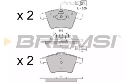 Комплект тормозных колодок BREMSI BP3508