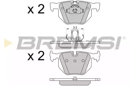 Комплект тормозных колодок BREMSI BP3509