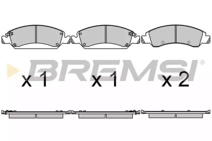 Комплект тормозных колодок, дисковый тормоз BREMSI BP3684