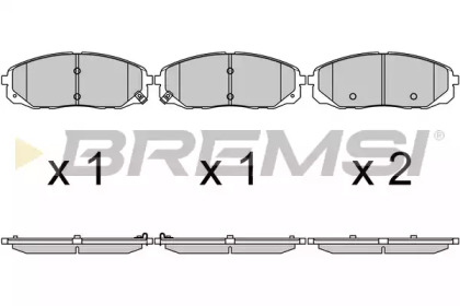 Комплект тормозных колодок, дисковый тормоз BREMSI BP3703