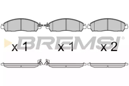 Комплект тормозных колодок, дисковый тормоз BREMSI BP3721