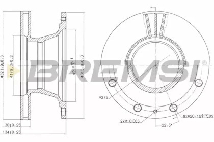 Тормозной диск BREMSI DB0106V