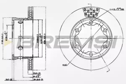 Тормозной диск BREMSI DB0191V