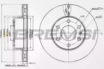 Тормозной диск BREMSI DB0314V