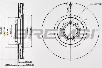 Тормозной диск BREMSI DB0317V