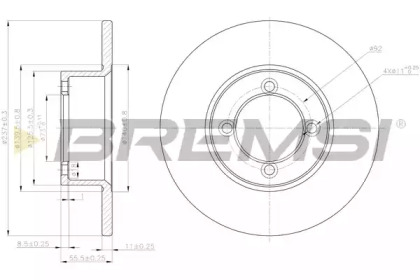 Тормозной диск BREMSI DBA001S