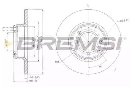 Тормозной диск BREMSI DBA088S