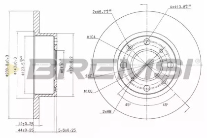 Тормозной диск BREMSI DBA112S