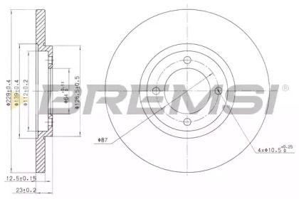 Тормозной диск BREMSI DBA121S