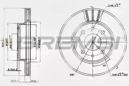 Тормозной диск BREMSI DBA148V