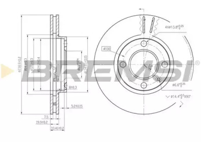 Тормозной диск BREMSI DBA175V