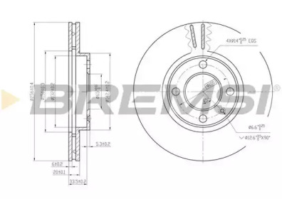 Тормозной диск BREMSI DBA207V