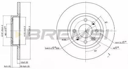 Тормозной диск BREMSI DBA213S