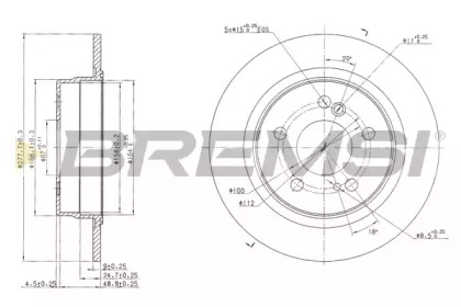 Тормозной диск BREMSI DBA224S