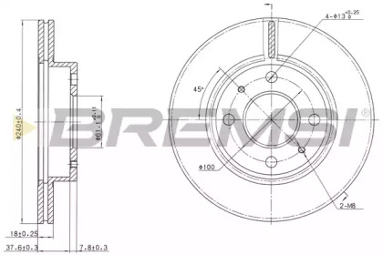 Тормозной диск BREMSI DBA227V