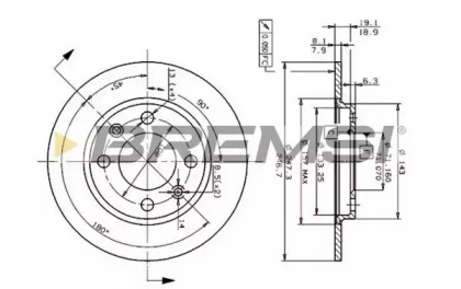 Тормозной диск BREMSI DBA244S