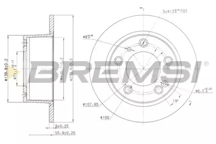 Тормозной диск BREMSI DBA247S