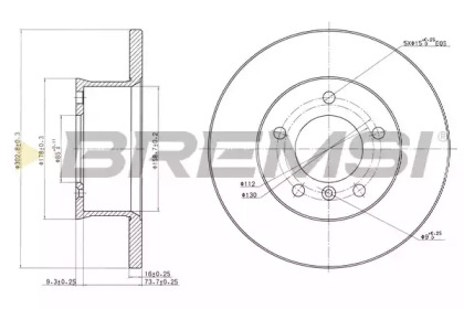 Тормозной диск BREMSI DBA250S