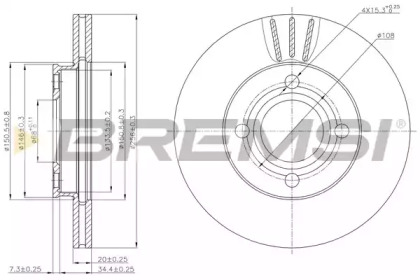 Тормозной диск BREMSI DBA256V