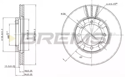 Тормозной диск BREMSI DBA293V