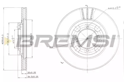 Тормозной диск BREMSI DBA342V