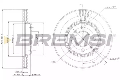 Тормозной диск BREMSI DBA398V