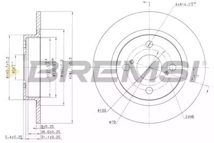 Тормозной диск BREMSI DBA401S