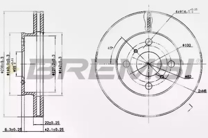 Тормозной диск BREMSI DBA413V