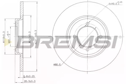 Тормозной диск BREMSI DBA428S