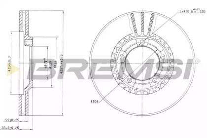 Тормозной диск BREMSI DBA461V