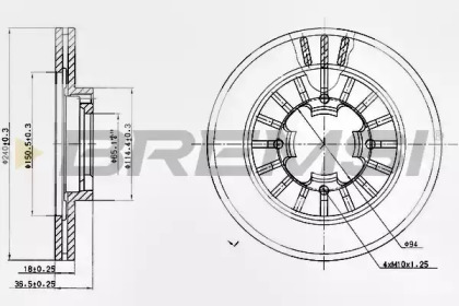 Тормозной диск BREMSI DBA465V