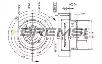 Тормозной диск BREMSI DBA468S