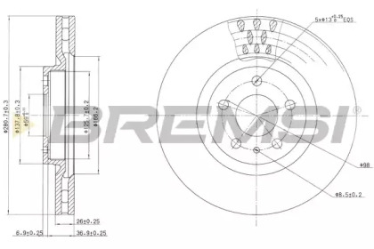 Тормозной диск BREMSI DBA474V