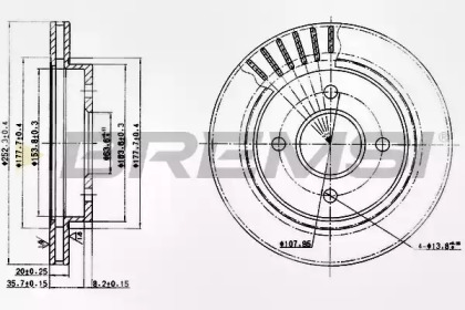 Тормозной диск BREMSI DBA479V