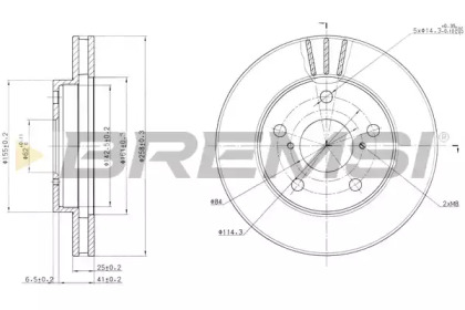 Тормозной диск BREMSI DBA505V