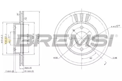 Тормозной диск BREMSI DBA615V