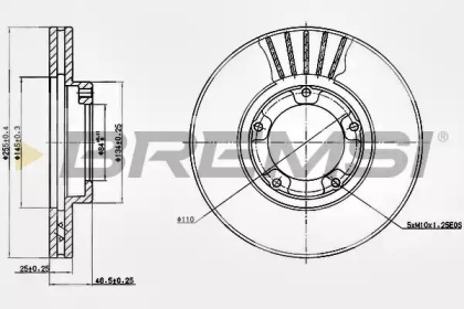 Тормозной диск BREMSI DBA703V