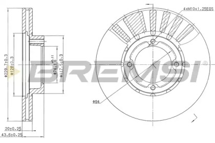 Тормозной диск BREMSI DBA808V