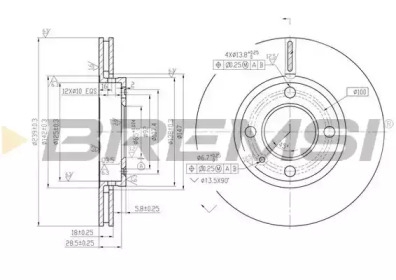 Тормозной диск BREMSI DBA812V