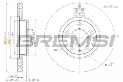 Тормозной диск BREMSI DBA827V