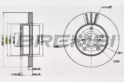 Тормозной диск BREMSI DBA876V