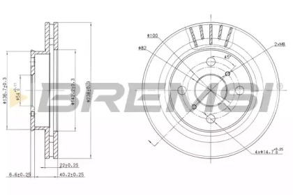 Тормозной диск BREMSI DBA880V