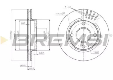 Тормозной диск BREMSI DBA887V