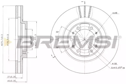 Тормозной диск BREMSI DBA974V