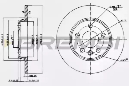 Тормозной диск BREMSI DBB012S